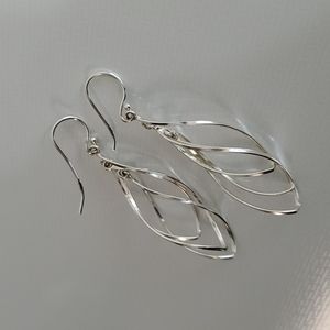 Multi-Circle Drop Earrings Sterling Silver